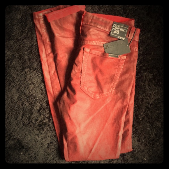 Joe's Jeans Denim - Joes Jeans Coated Corduroy sz26 in the color salsa